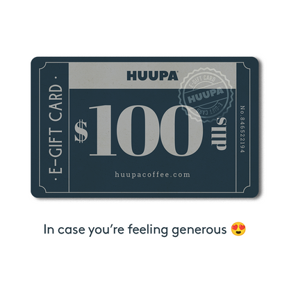 Huupa e-gift card for $100 on a white background